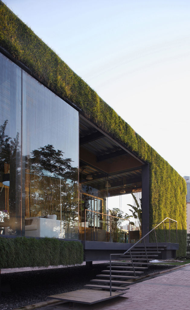 Green Technology Showroom by Vector Architects exterior