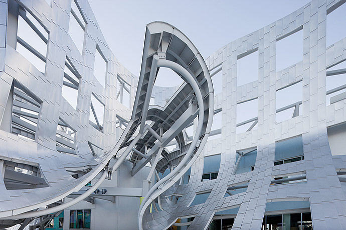 Exterior Architectural Detail of Frank Gehry's Cleveland Clinic Lou Ruvo Center for Brain Health