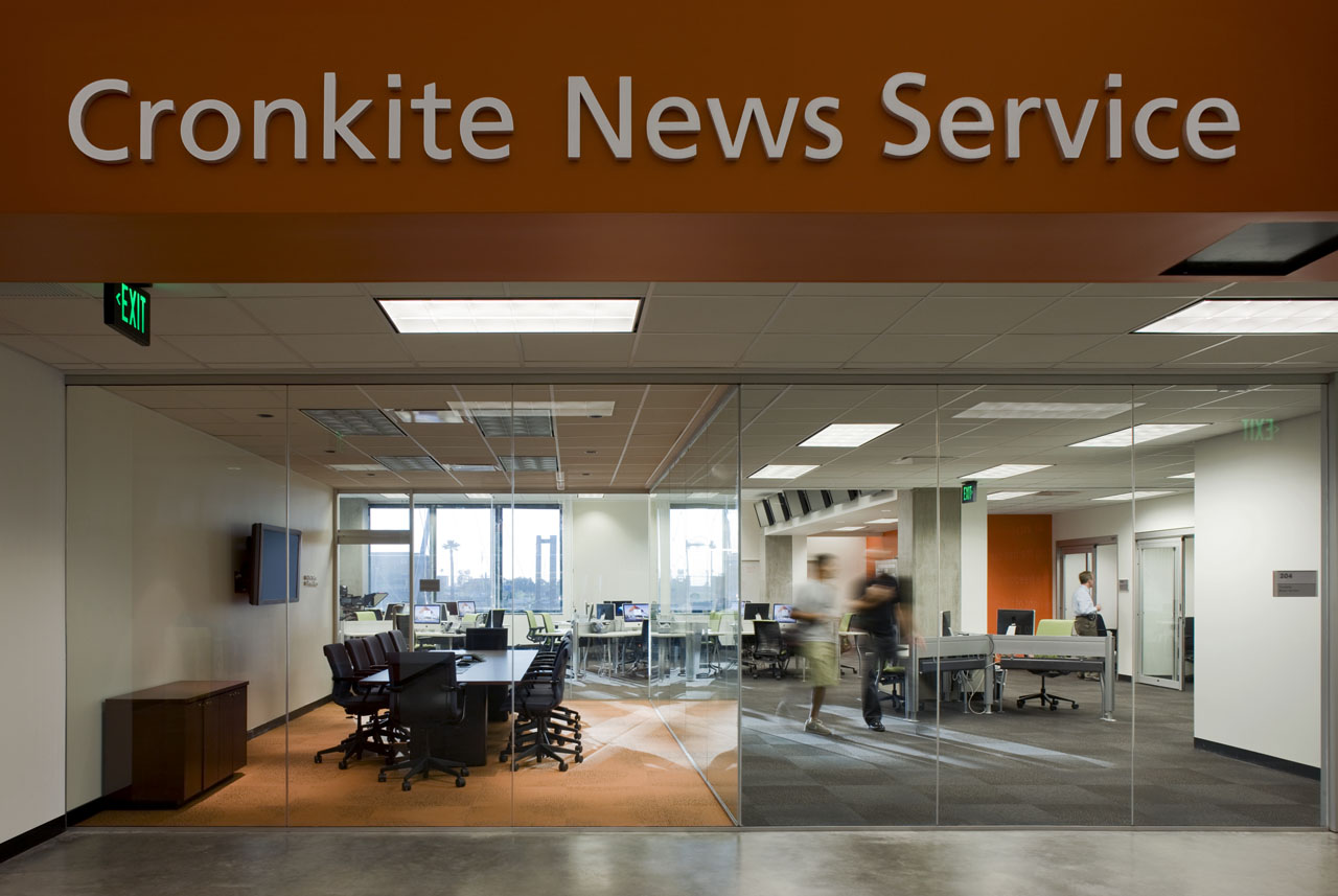 Cronkite News Service inside the Arizona State University Walter Cronkite School of Journalism by Ehrlich Architects