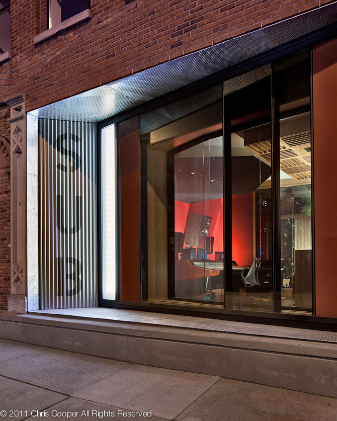 Exterior window of SubCat Studios by Fiedler Marciano Architecture