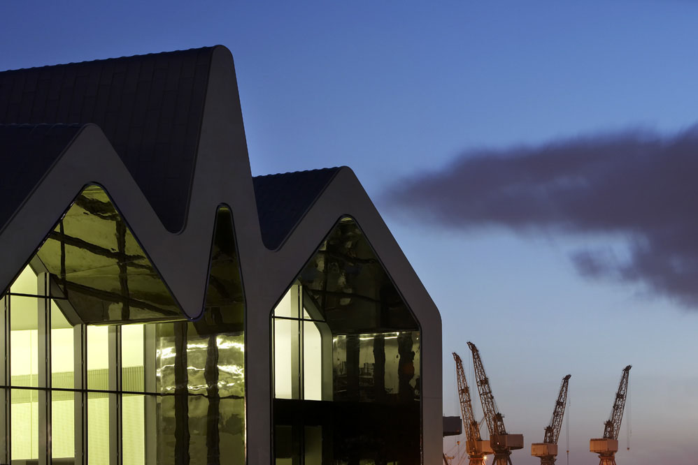 Zaha Hadid Architects’ Riverside Museum of Transport and Travel exterior