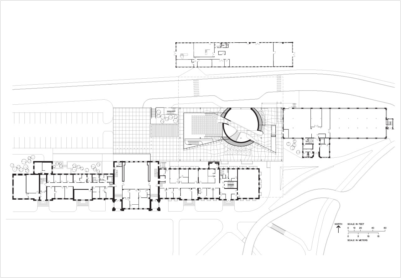 Drawings of Cornell University's Millstein Hall College of Architecture, Art and Planning by OMA
