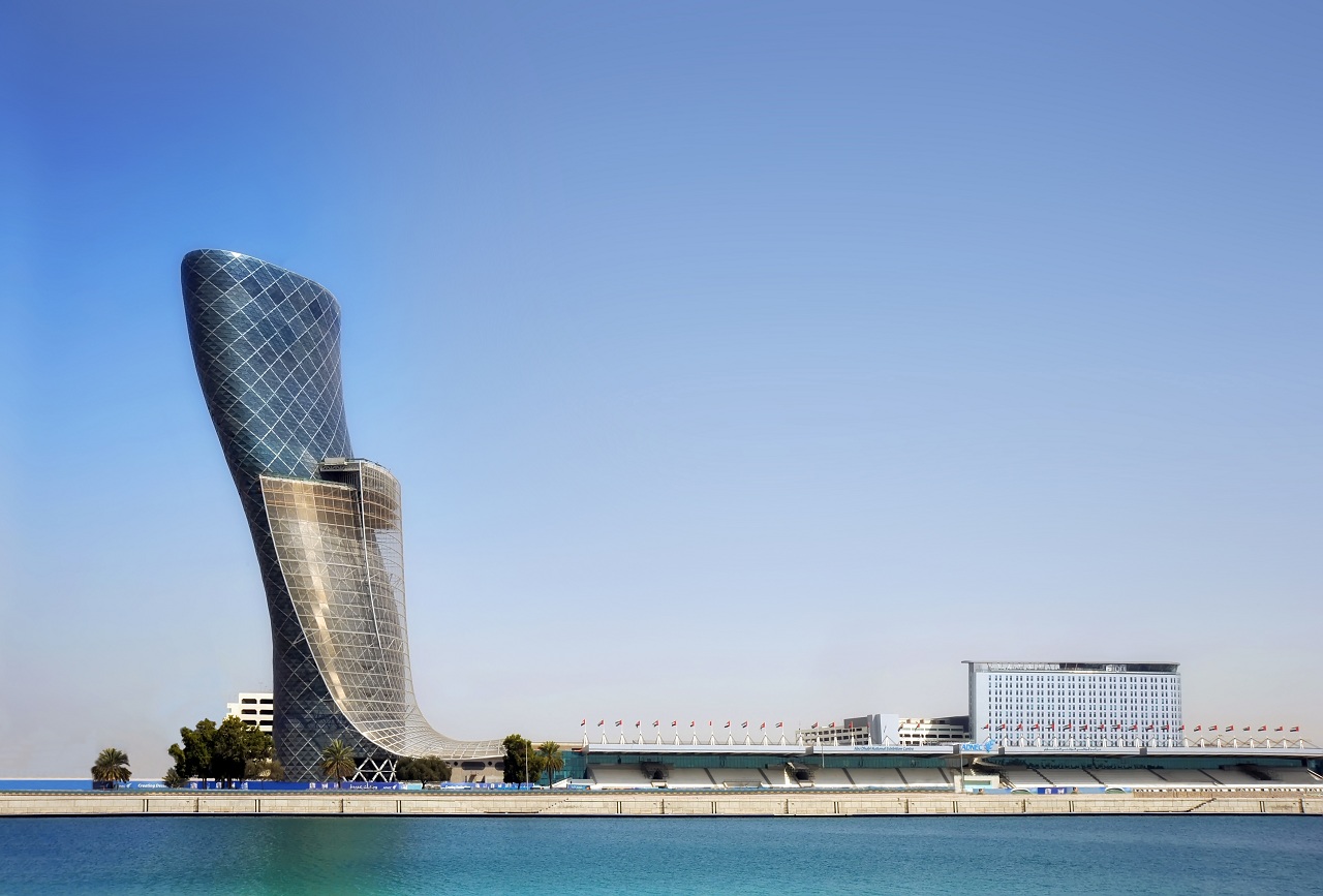 Capital Gate leaning tower in Abu Dhabi by RMJM