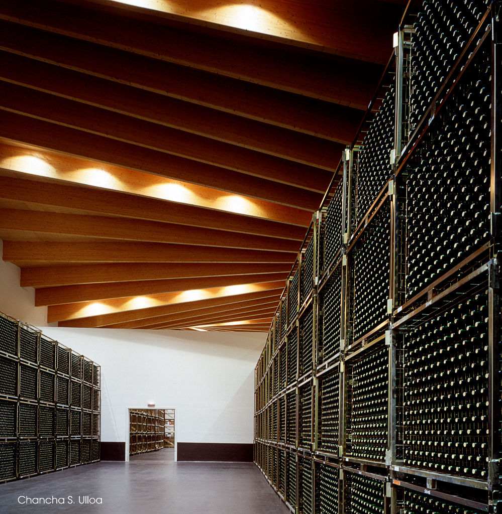 Inside of architect Santiago Calatrava's Bodegas Ysios winery in La Rioja Alavesa, Spain