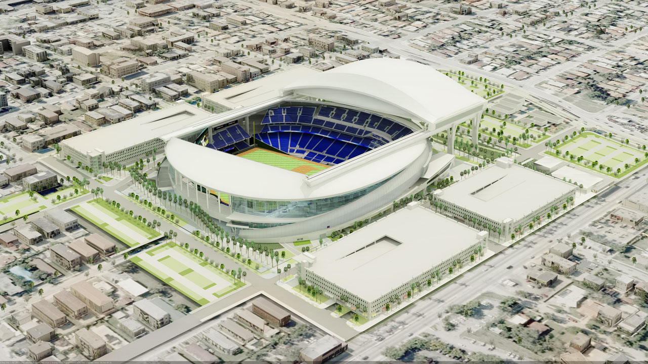 Florida Marlins Stadium architectural rendering by Populous